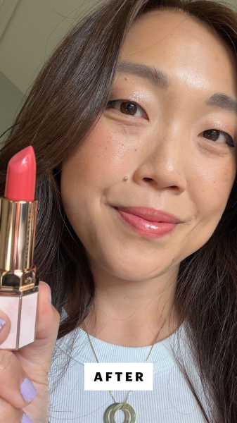 Allure Contributing Commerce Writer Christa Joanna Lee after using Dear Dahlia Lip Paradise Sensual Lip Glow